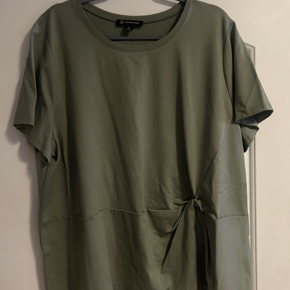 INC International Concepts Olive Short Sleeve Top
